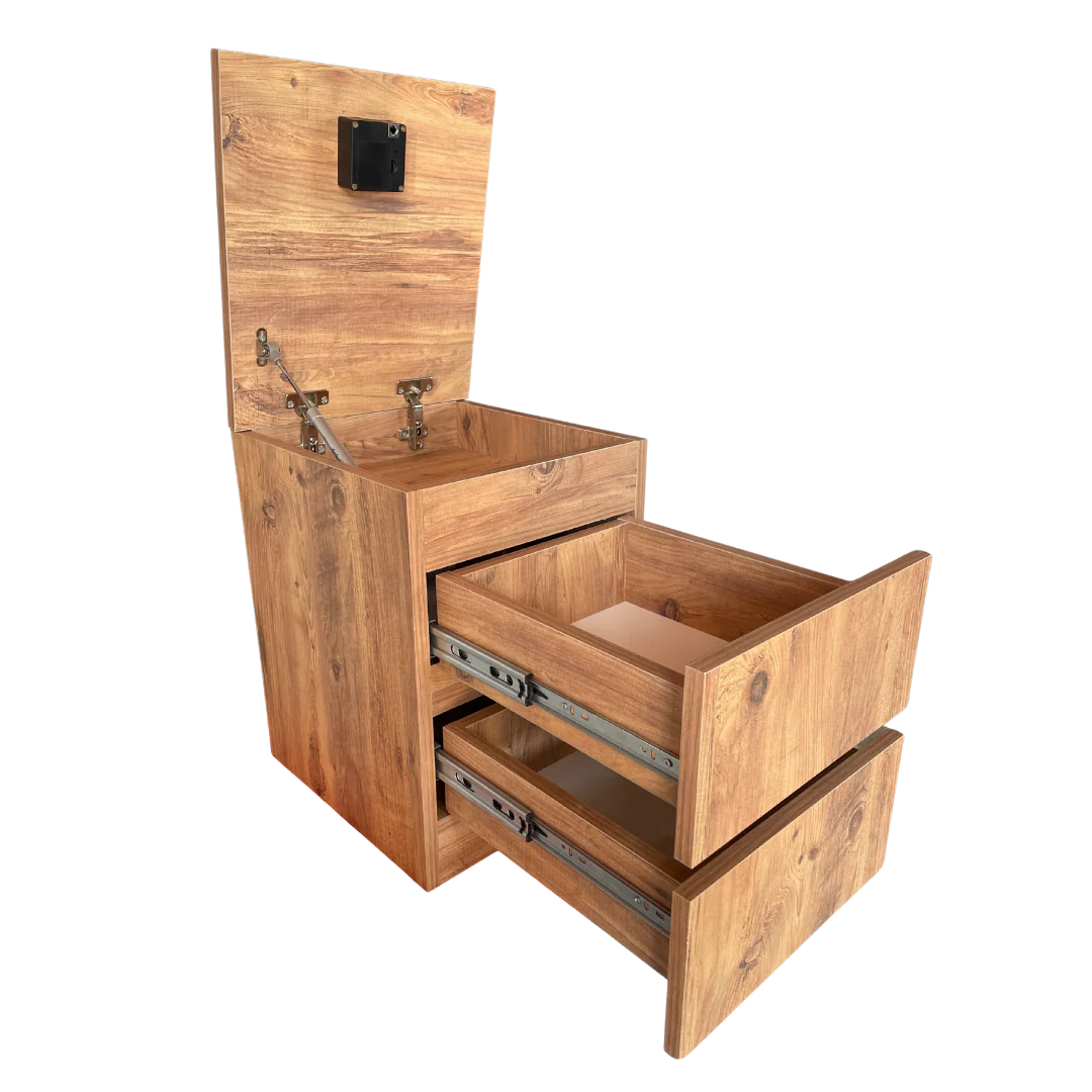 Gizli Bölmeli Komodin Siyah Renk